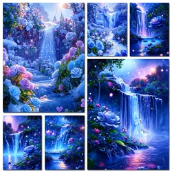 DIY Diamond Painting Art Fantasy Waterfall Rose Starry Sky Scenery Jewel Cross Stitch Kit Diamond Mosaic Embroidery Home Decor