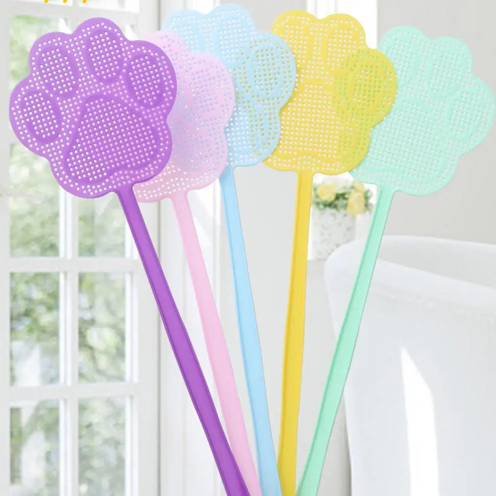 2Pcs Durable Strong Flexible Fly Swatter Random Color Fly Swat Shatter Hollow Design Creative Matamoscas for Summer