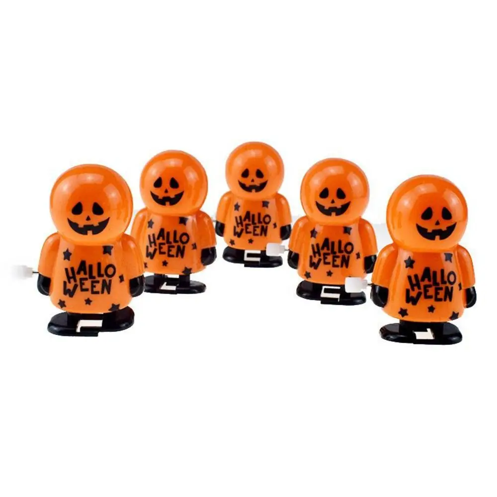 Cartoon Halloween Series Wind-up Toy Jumping Pumpkin Halloween Clockwork Toys Witch Fairy Spirit Prank Toys Halloween Ornament