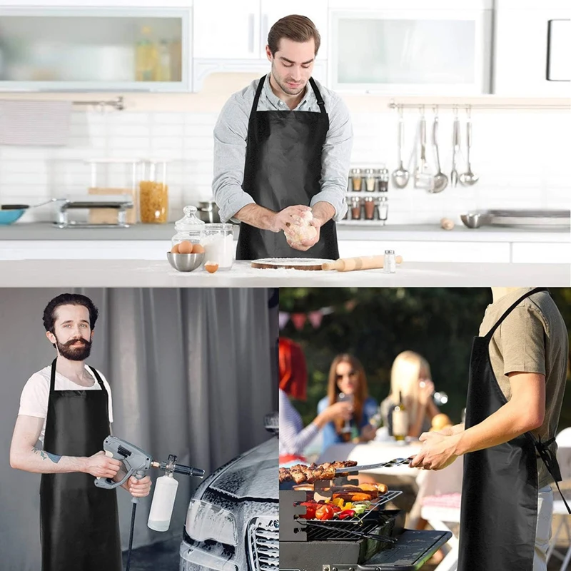 2 Pack Waterproof PU Vinyl Apron 40