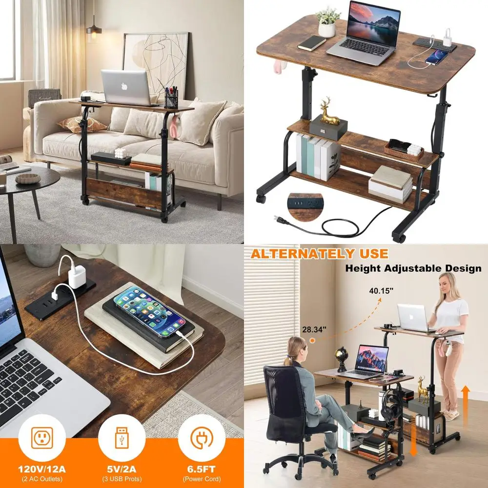 

Adjustable Standing Desk for Small Spaces - Portable Laptop Stand, 31.5 Inch Brown