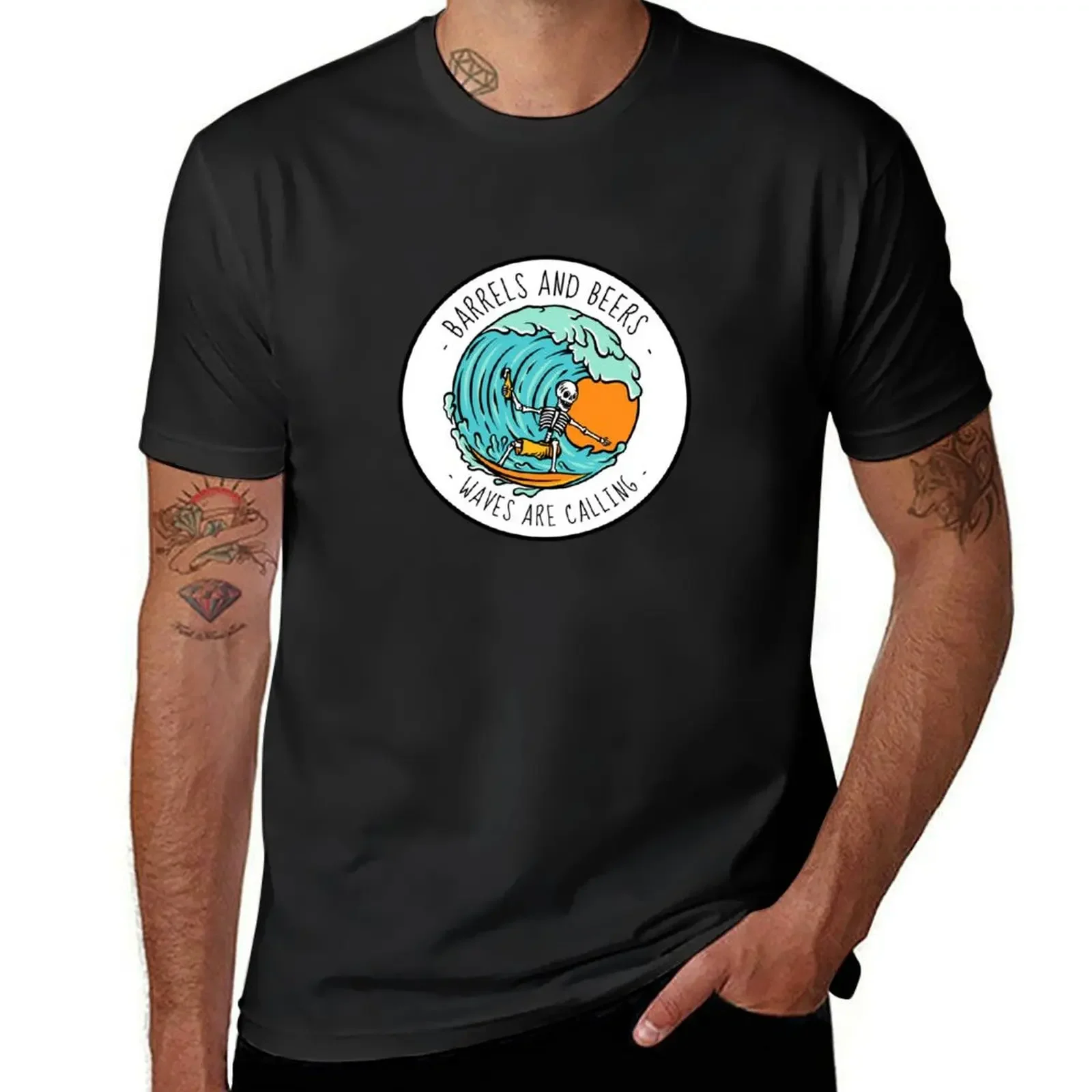 

Barrels and Beers the Waves are Calling T-Shirt customs baggy shirts new edition mens fashion