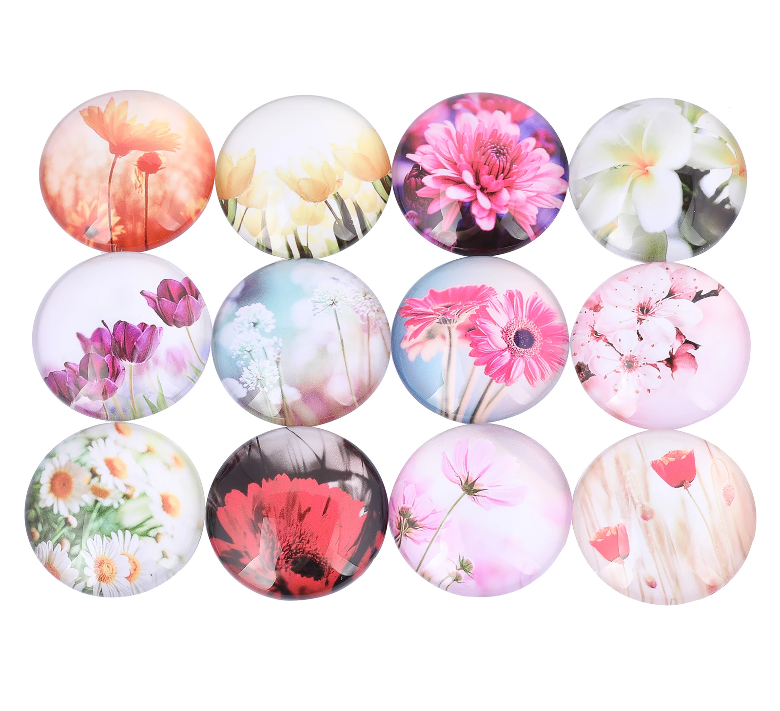 Onwear mix nature flower photo round glass cabochon 12mm 20mm 25mm diy domed jewelry cameo cabochons for pendant necklace