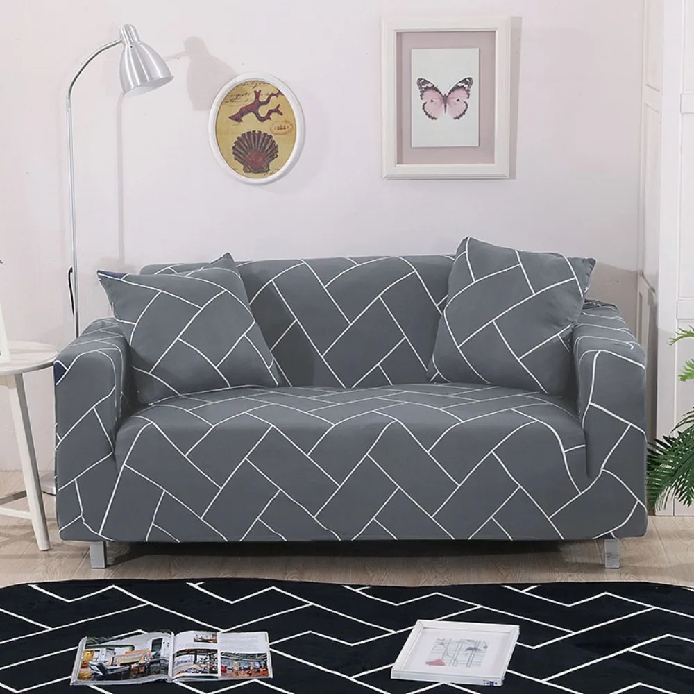 

Home Decoration Elastic Printed Sofa Cover Dust-proof Non-slip Couch Cover Full Coverage Antidirty Sofa Protector Living Room