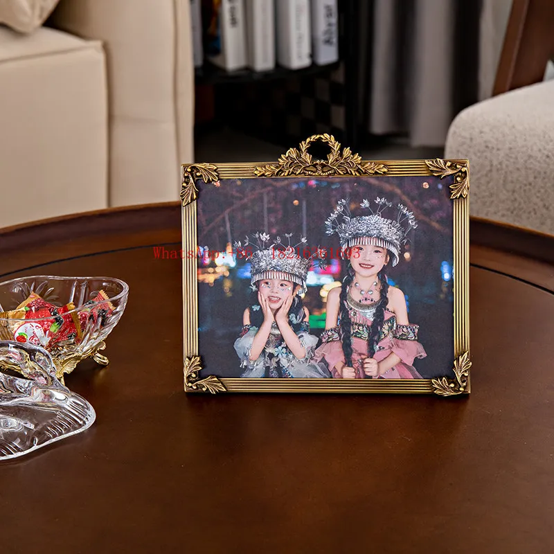 Limited Offer Living Room, Bedroom, American Retro Photo Frame, Family Photo Carving, 8-inch Horizontal Photo Frame
