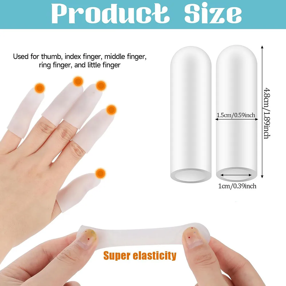 10 pçs protetores de dedo de silicone branco cobre dedos protetores dedal guarda dicas tampões almofadas para bordado costura