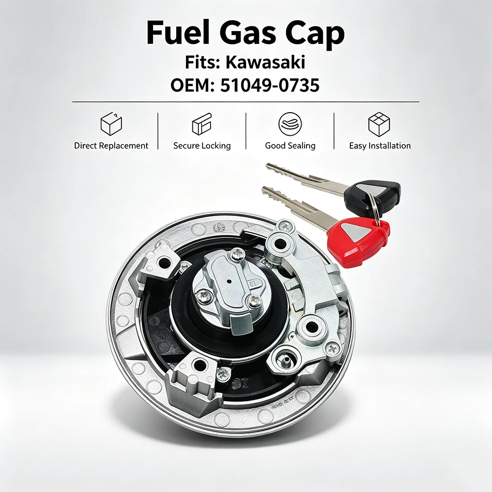 51049-0735 Fuel Tank Cap For Kawasaki ER400 ER650 ZR1000Z H2 SE KLZ1000 Versys KLX230R KLE250 KLE300 EX400 EX650 Ninja ABS