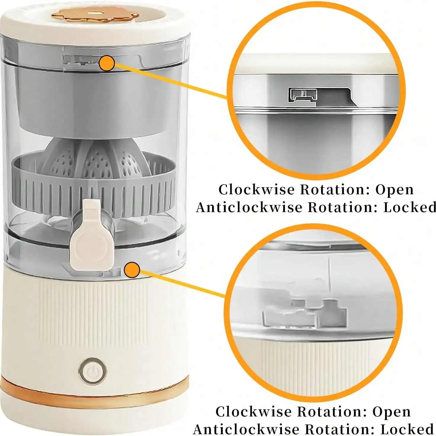 USB Rechargeable Juice Extractor Fast 20 Second Orange Juice Detachable Easy Clean ABS Cup For Oranges Lemons Grapefruits