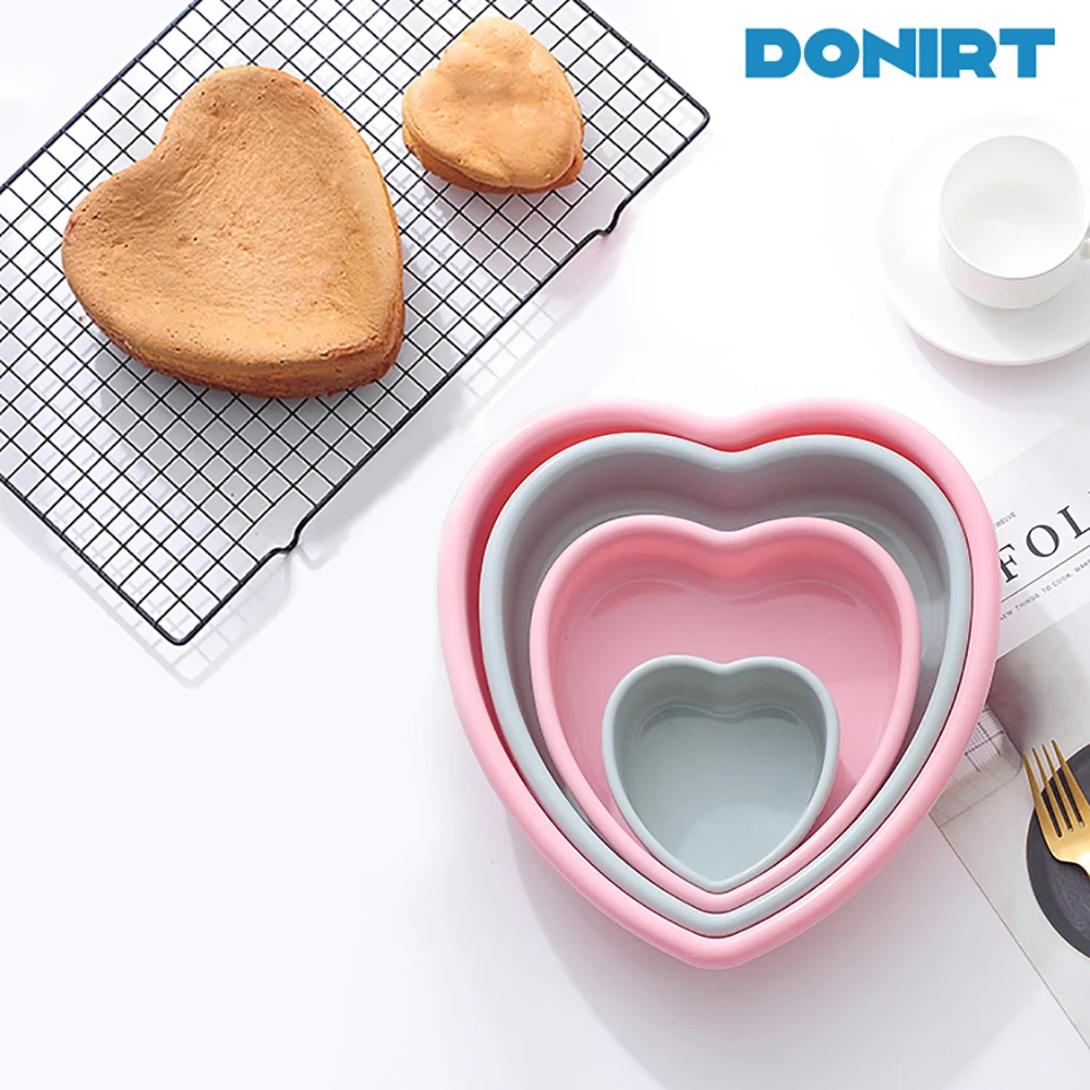 4/7/9/10 Inches Heart Shape Muffins Cake Mold Non-stick Silicone Baking Pans Cupcake Molds for Wedding Birthday Christmas Party