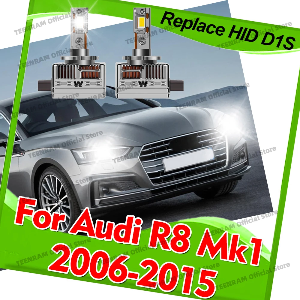 

2x LED Headlight Bulb 50000LM UPGRADE Lamp D1R D1S Copper Tube For Audi R8 Mk1 2006-2015 2007 2008 2009 2010 2011 2012 2013 2014