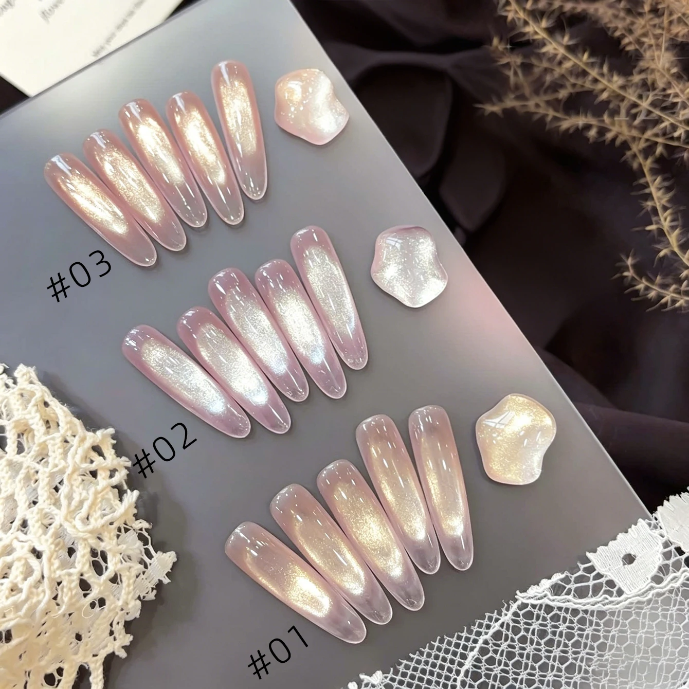 MIANEL 10ml 2026 Frühling Sommer Feenhafter Katzenaugen-Gel-Nagellack Transparenter Aufhellender Champagner-Gold-Glitter Nageltechnik-Zubehör