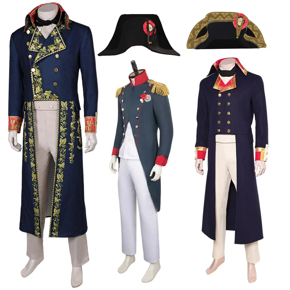 ชุดคอสเพลย์นโปเลียนหมวกแนวแฟนตาซีเครื่องแต่งกาย2023จากหนังนโปเลียนชุดทหารยุคกลางเสื้อผ้าสวมบทบาทฮาโลวีน