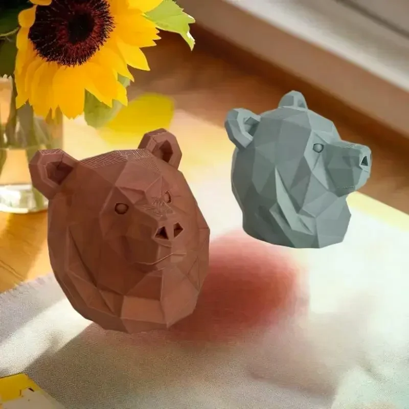 

3D печатная статуя в форме головы медведя, украшение для домашнего рабочего стола, чехол для муфты прицепа, украшение