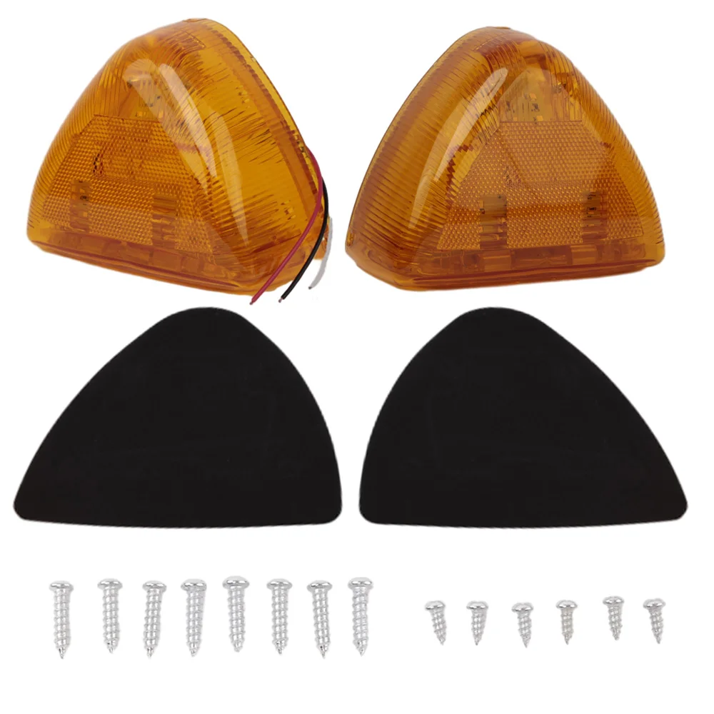 

2pcs For Peterbilt 357 365 359 378 379 trucks 12V 31 Amber 3-Wire LED Front Turn Signal Light Left and Right Car accessories