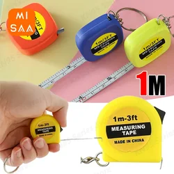 Mini Power Tape Measure Keychain Retractable Measuring Tape Universal Pull Ruler 1m Measuring Tape Meter Inch Tailor Tools