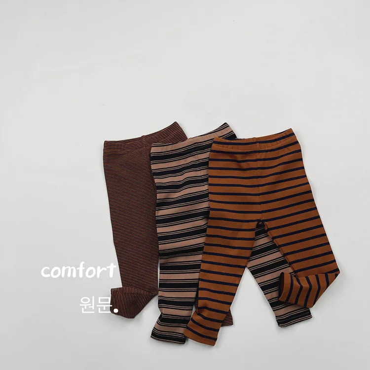 KIDCRKJ Striped Kid Girl Underpant Slim Large Elastic Size Striped Toddler Girl Legging Classic Versatile Baby Girl Pant