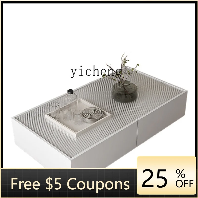 

ZF Minimalist Solid Wood Coffee Table Living Room Small Apartment Changhong Glass Square Storage Small Table