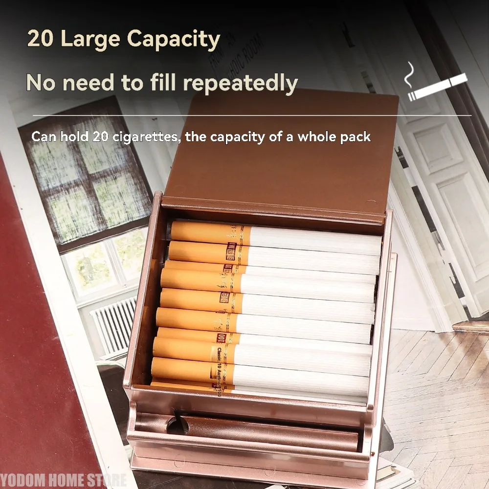 Portable 20-Cigarette Storage Box, Pressure Resistant Plastic Pop-Up Cigarette Holder, Automatic Spring Open Design