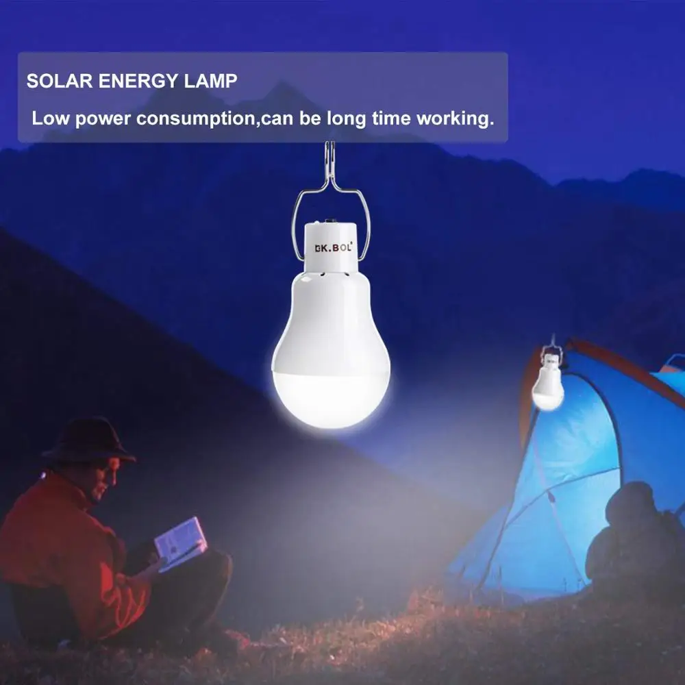 Portable sensor Solar Light 15W Solar Powered Energy Lamp 5V LED Bulb for Outdoors Camping Light Tent Solar Lamp