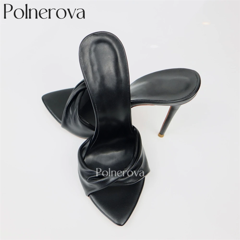 Luxurious Pointed Open-Toe Stiletto Mules Multicolor Customized Large Size High-Heeled Slippers Sexy Style Slip-On Summer Shoes