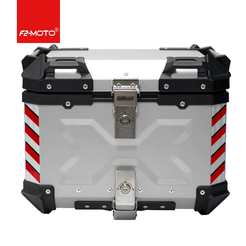 

Modification Private Brand F2-MOTO 45L X Design Silver Rear Top Box Large Capacity Motorcycle Tail Box