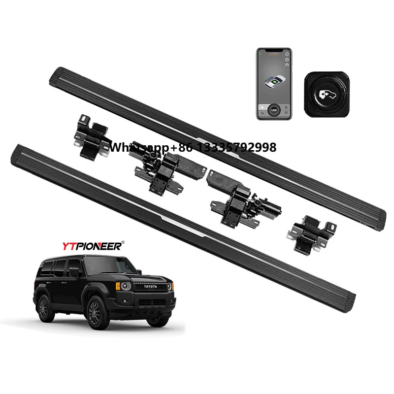 

YTPIONEER Colored LED Lights Electric Side Steps Aluminium Running Board Auto Step for TOYOTA Land Cruiser Prado