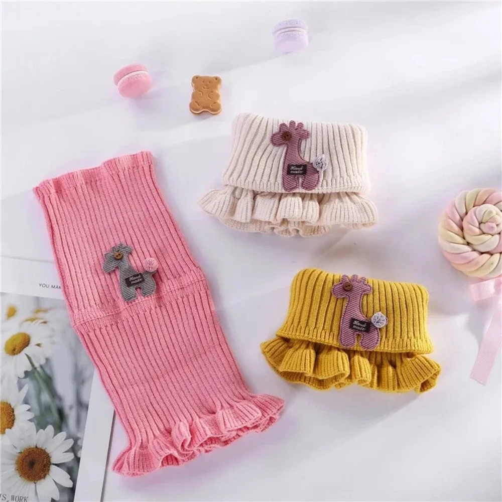 Cartoon Giraffe Baby Knit Scarfs Autumn Winter Outdoor Windproof Warm Thick Scarf Children Flanged Shawl False Collar Neck Warm