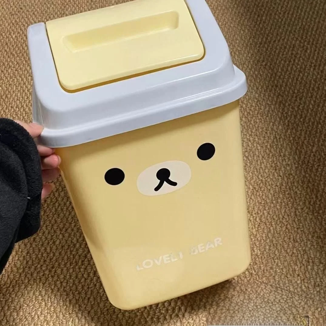 Lixeira Doméstica com Tampa Articulada em Formato de Urso Fofo, Grande Capacidade, para Cozinha, Quarto e Banheiro, Cesto de ...