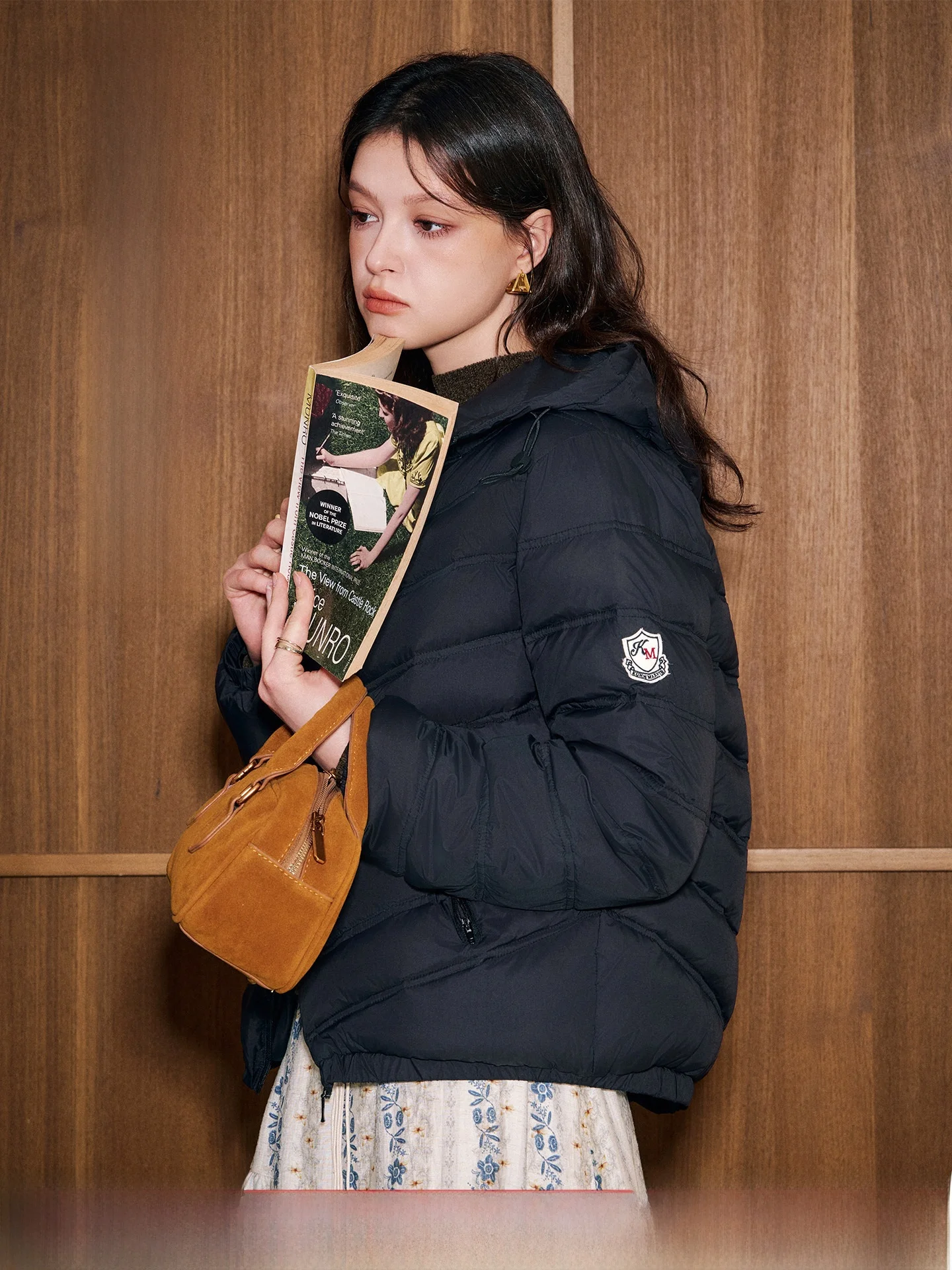 Women's Quilted Jacket Hooded Duck down Short Coat 95% White Duck Feather Two Colors Available Winter New Style Commute Wind