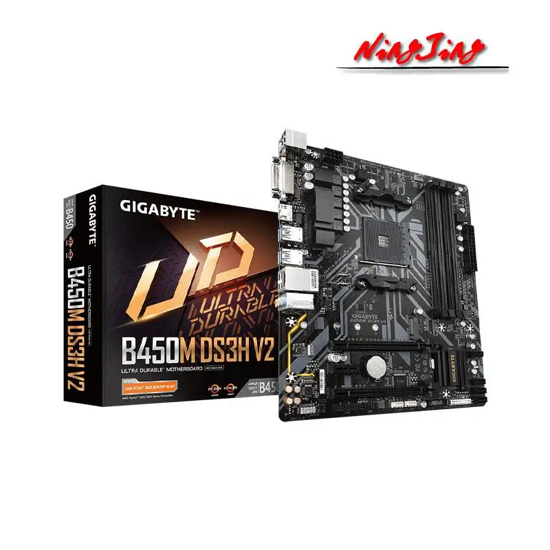 Go! Gigabyte New B450M DS3H V2 Micro ATX AMD B450 4-DDR4 USB 3.1 Gen1 64G m.2 slot Double Channel AM4 Motherboard