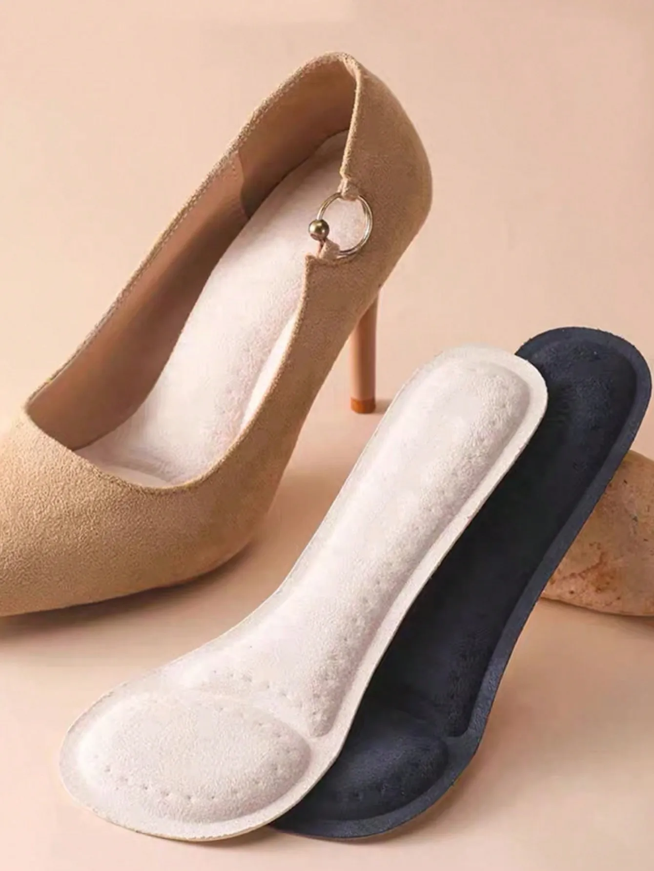 1 Paar rutschfeste, stoßdämpfende Einlegesohlen für Damen | Weiche, selbstklebende Schuhkissen mit Geruchskontrolle für High Heels und Pumps – Detail 1