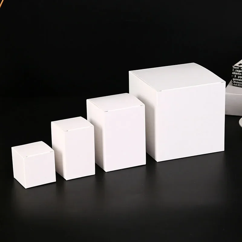 50pcs White Cardboard Packaging Box Multi Size Square Box For Small Business Candy Chocolate Gift Boxes For Wedding Xmas Party