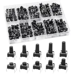 200Pcs Mini Tactile Push Button Practical 6x6 mm 4 pin Micro Momentary Switch Pushbutton Switches Breadboard Arduino PCB