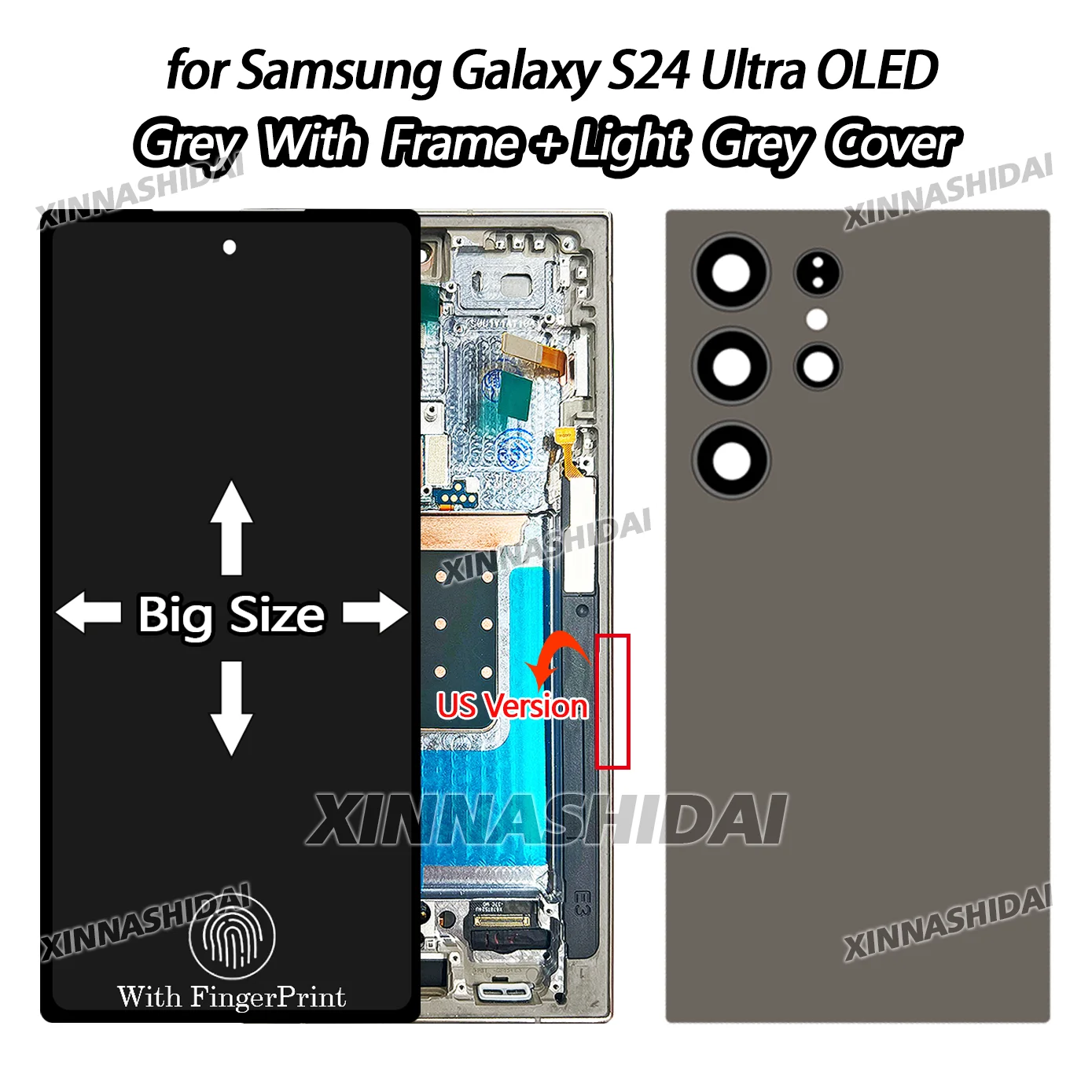 Hoogwaardig groot OLED-scherm voor Samsung Galaxy S24 Ultra LCD-display touchscreen digitizer voor S24 Ultra + frame vervanging