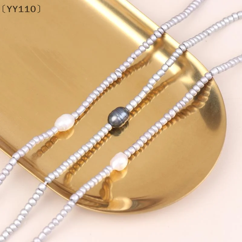 [-YY110] الفنية الرجعية لؤلؤ المياه العذبة اللؤلؤ قلادة اللؤلؤ قلادة اليدوية البوهيمي مجوهرات مجوهرات أنيقة هدية عيد ميلاد