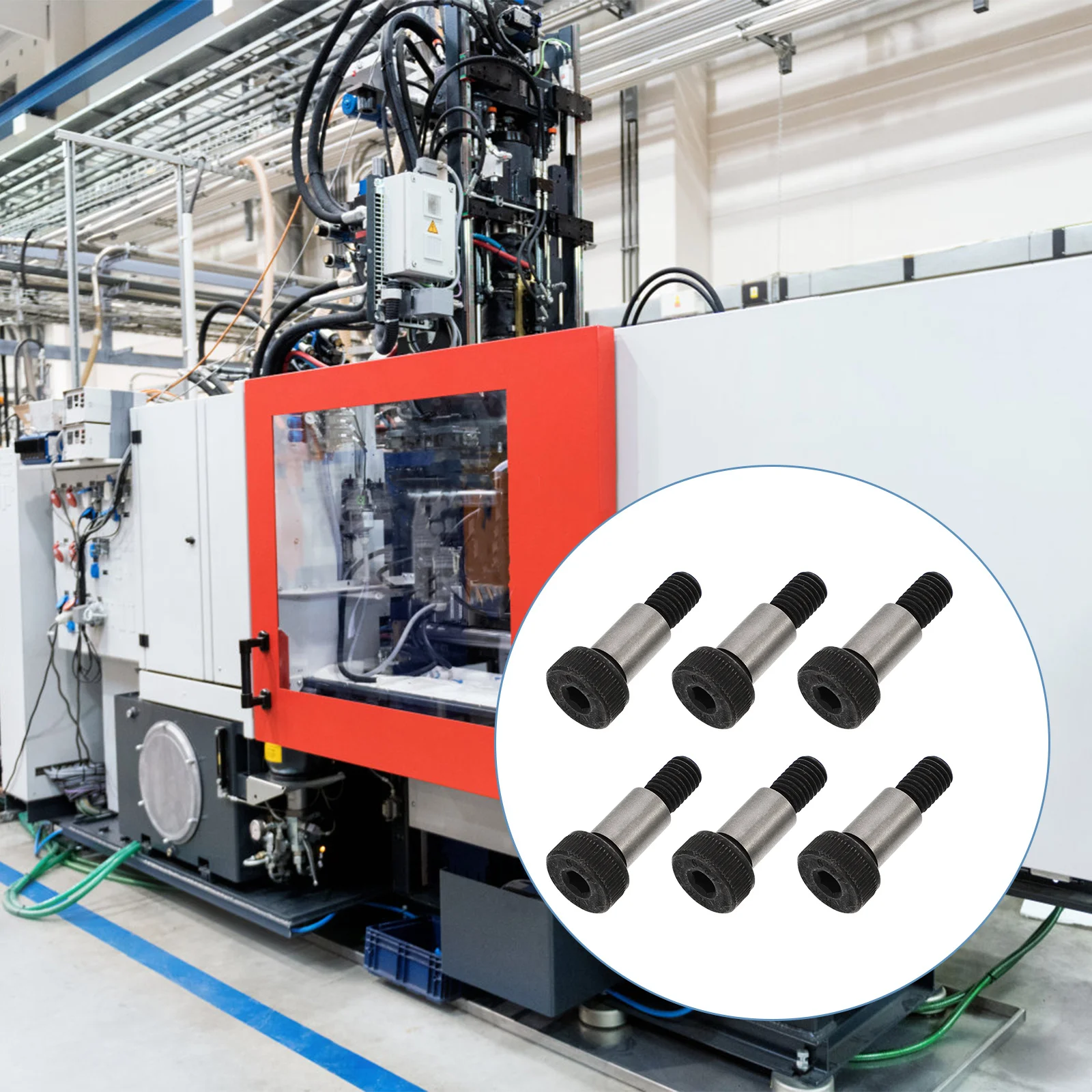 

6pcs Hex Socket Shoulder Screws Carbon Steel Rustproof Hexagonal Interior Lightweight Durable For Home Supplies Hardware