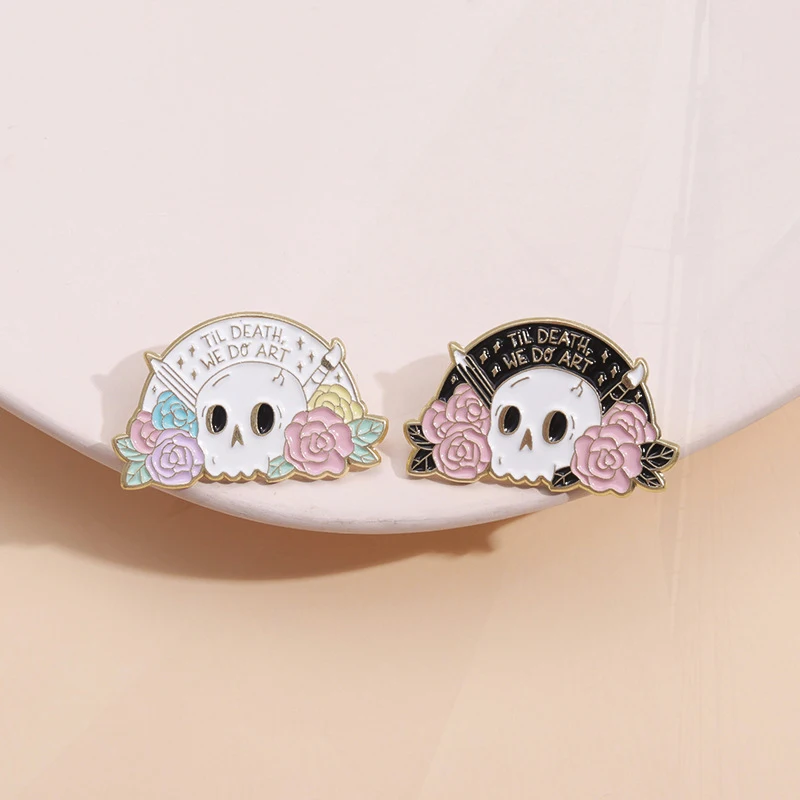 Alloy Badge Decoration Deduction Personal Personal Ghost Halloween Pin New Skeleton Plant Flower Series