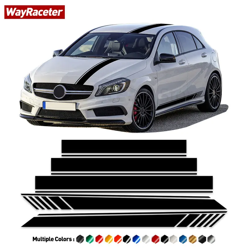 Edition 1 Door Side Stripes Sticker Hood Roof Trunk Rearview Mirror Decal For Mercedes Benz W176 A45 AMG A Class A180 A200 A250