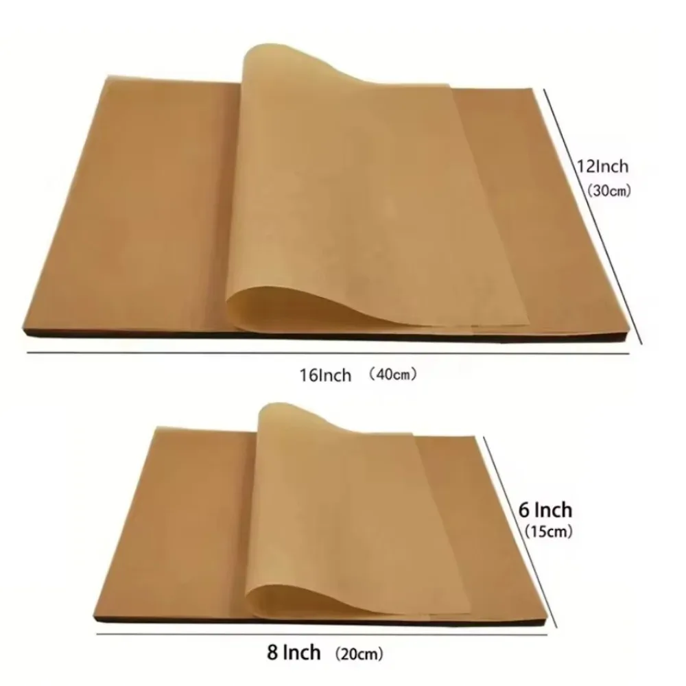 Parchment Paper Baking Sheets Non-Stick Precut Baking Parchment Baking Paper Will Not Curl Burn Wax Paper Air Fryer Baking Paper