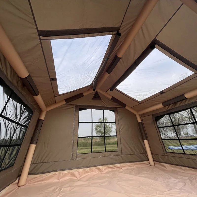 Customized Automatic Quick Unfolding Outdoor Thickened Rain-Proof Family Small Camp Inflatable Tent