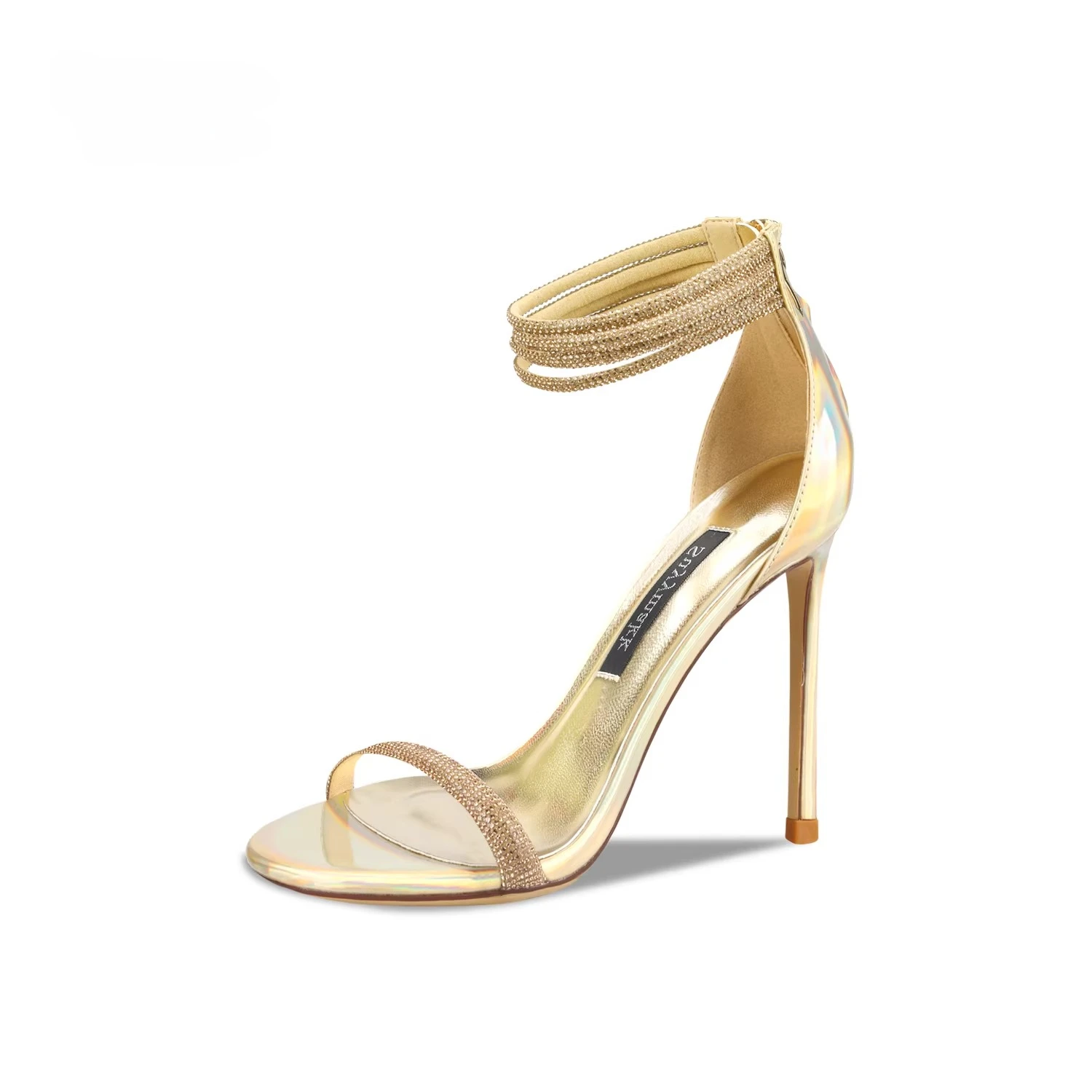 

Женские туфли на высоком каблуке 2026: Новые летние босоножки-мюли на шпильке со стразами, элегантные и сексуальные