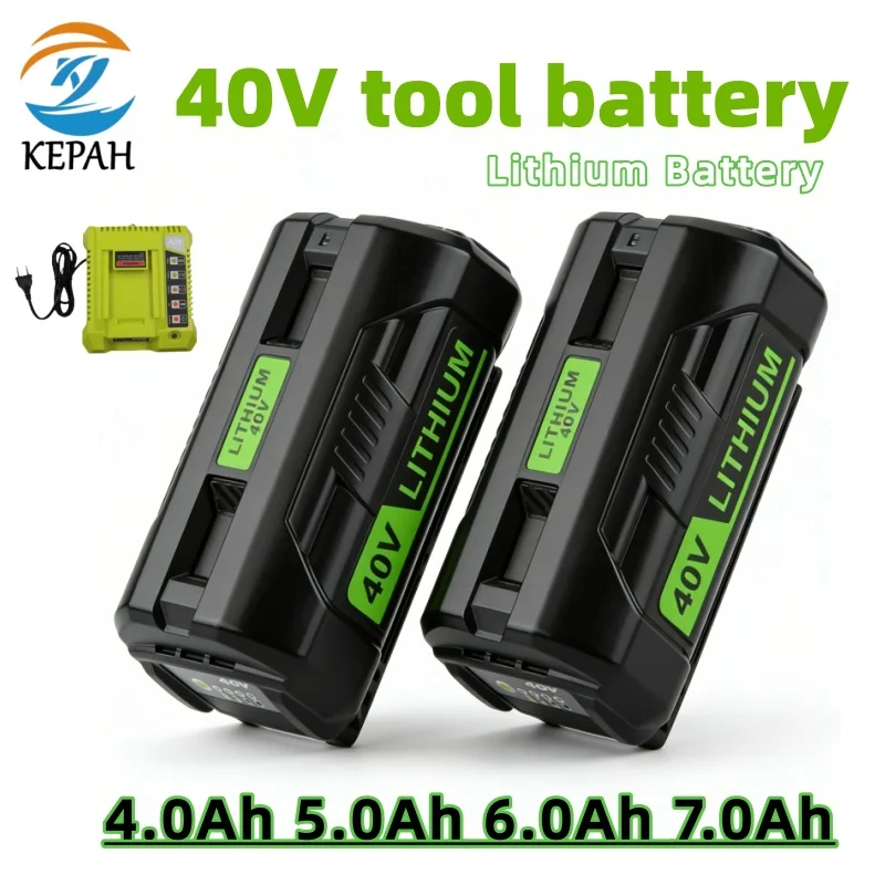 

40V High-Capacity Battery with Fast Charger｜4000-7000mAh for Mower, Fits OP4026/EC-40V Models
