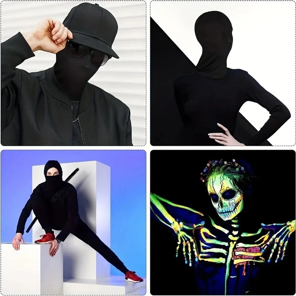 Spandex Full Hood Cosplay Trajes para Adultos, Ghost Festival Props, Acessórios de Vestir, Decoração de Carnaval, Festa de Halloween