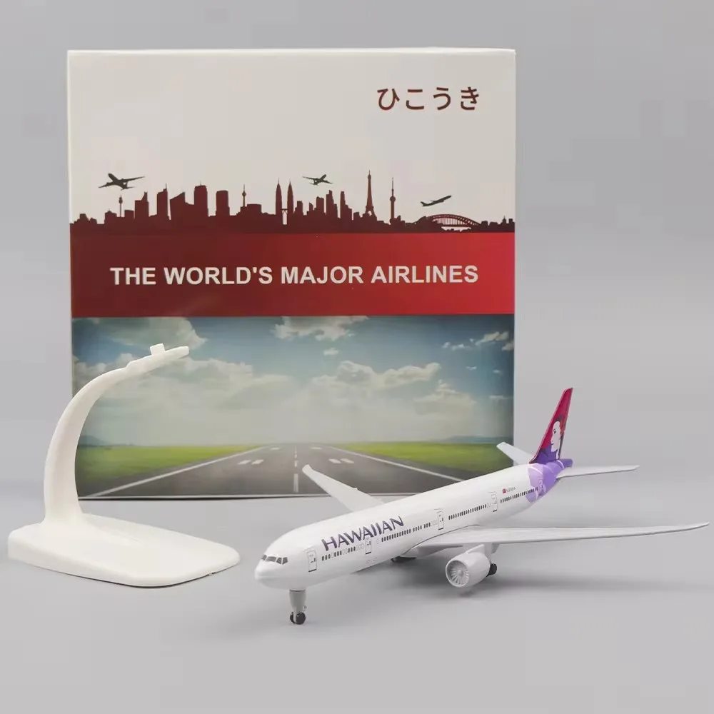 20cm 1:400 Metal Airplane Model Hawaii Boeing 777 Metal Replica with Landing Gear Alloy Material Aviation Simulation Boy Gift