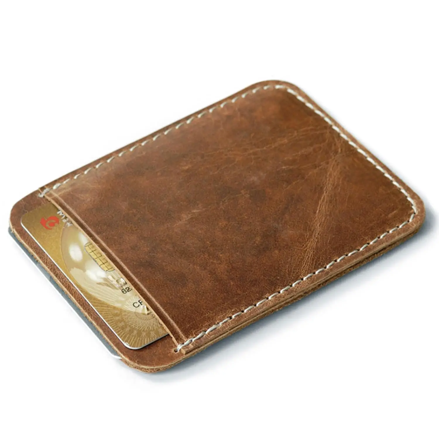 New Genuine Leather Mini Men‘s Wallet High Quality Card Clip Minimalist Wallet Leather Portable Bank Cardholder Wallet For Men