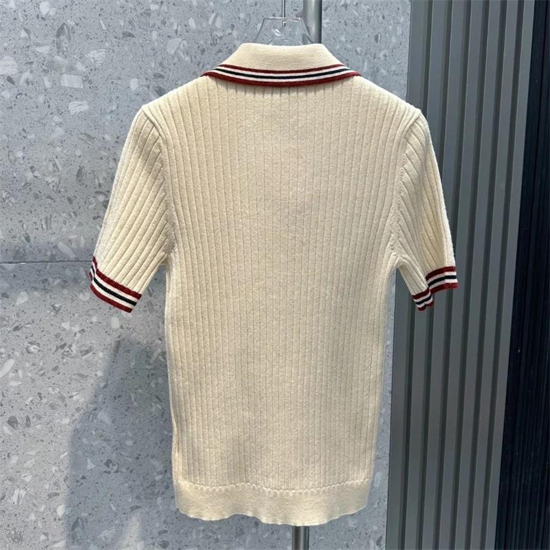 women Sweatshirt Polo Beige Color Skirt T-shirt N962432 Streetwear Clothing Wear High Quality Cardigan Oversized Sweater Women