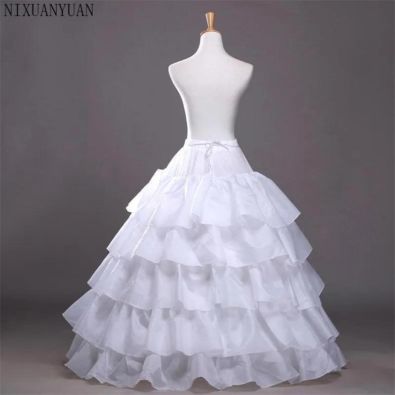 4 ห่วง 5 ชั้น Ball Gown Petticoats สีดำ Petticoat Crinoline กระโปรง Big Ruffle อุปกรณ์จัดงานแต่งงาน Tulle Underskirts