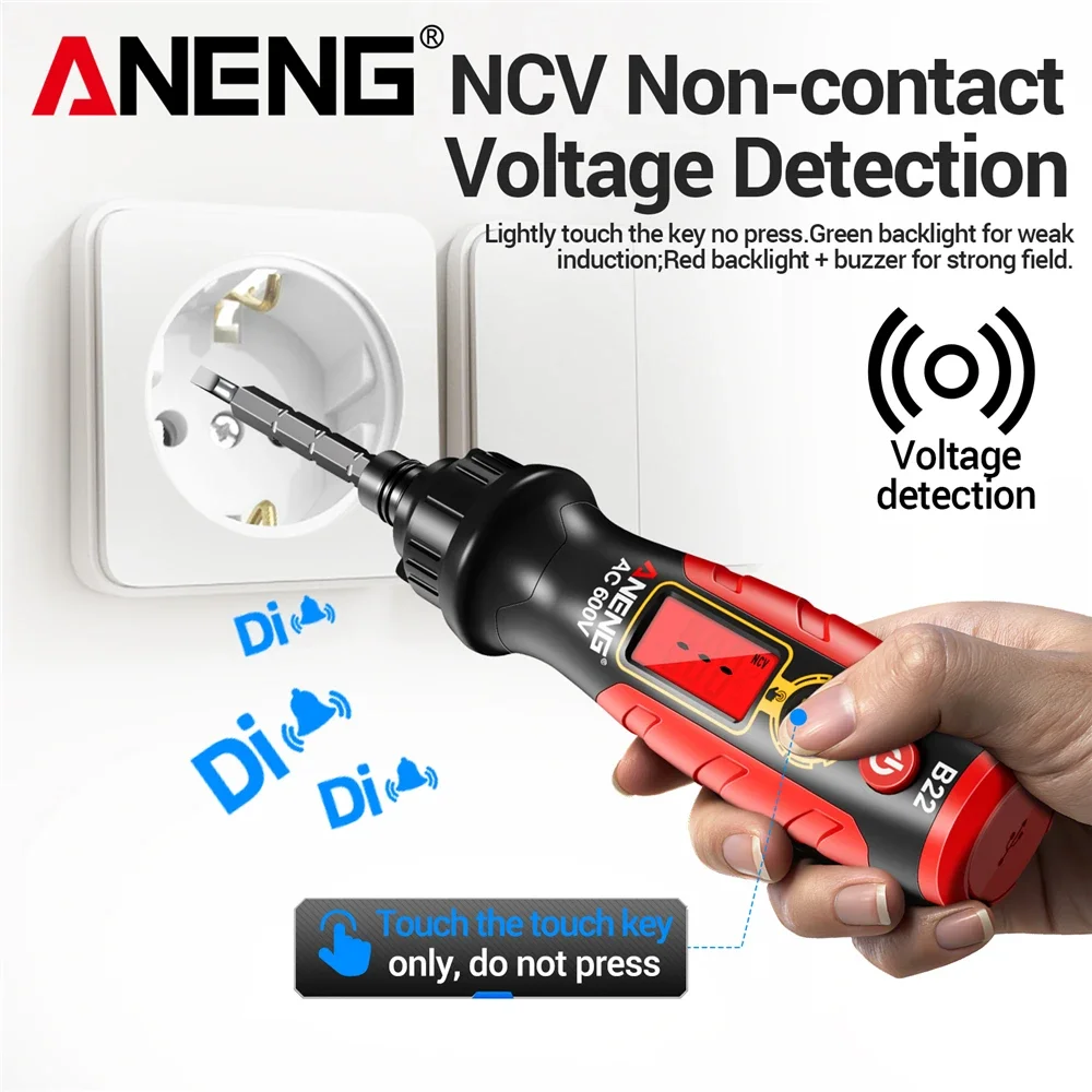 ANENG Digital Voltage Screwdriver Tester Pen B22 Rechargeable 30~1000V Non-contact Detection Household Electrician Repair Tools