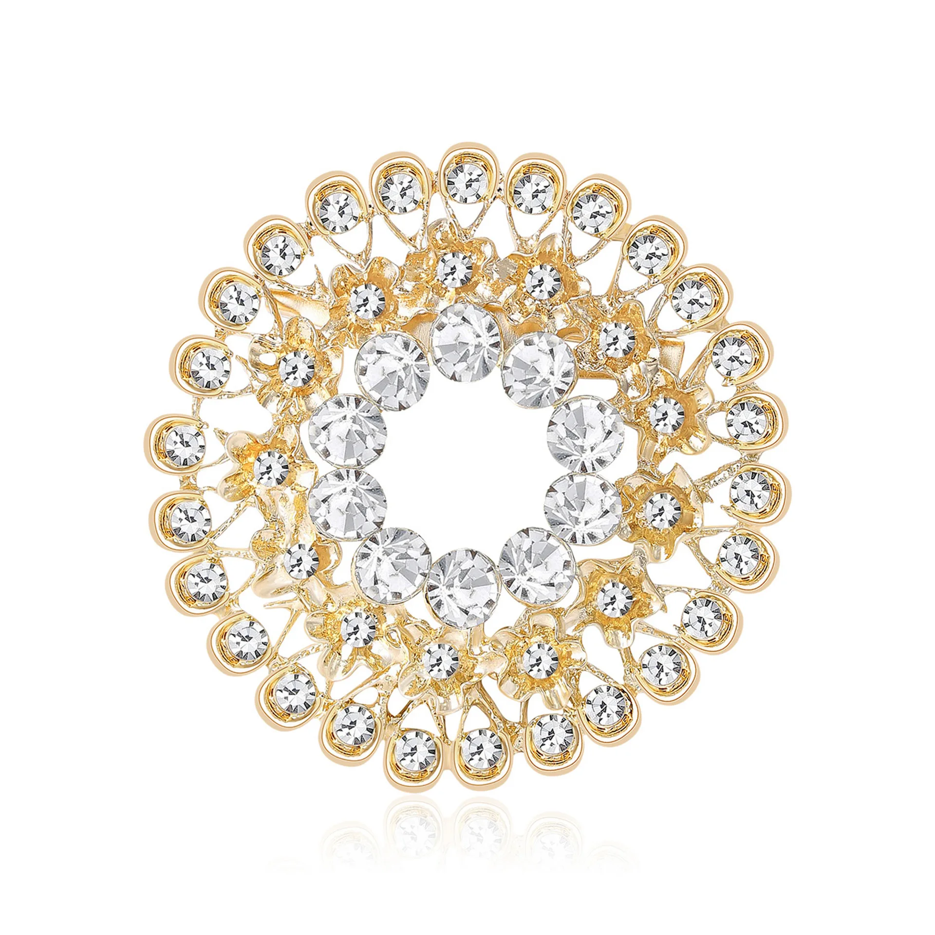 بروش خاتم من حجر الراين مرصع بالألماس، هدية إكسسوارات الملابس ذات شارة معدنية راقية ومبتكرة ومتعددة الاستخدامات