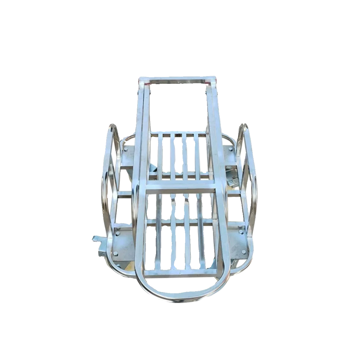 Stainless Steel Fence Cart Cargo Transport Cart Silent Folding Construction Site  Helmet Holder Transport Four-Wheel Small Cart